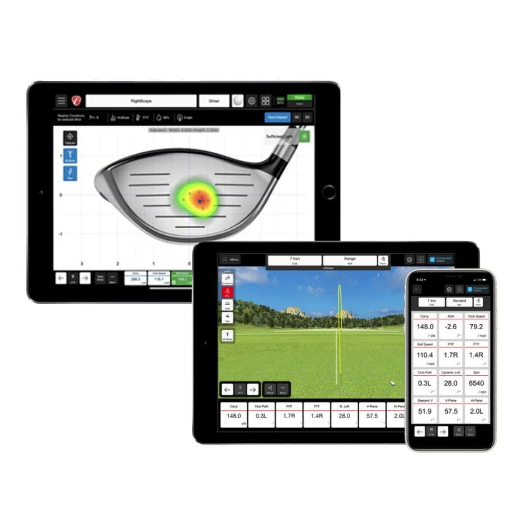 FlightScope MEVO+ 2023 Edition Launch Monitor Flightscope Pro Package & Face Impact Location (+$1,349)