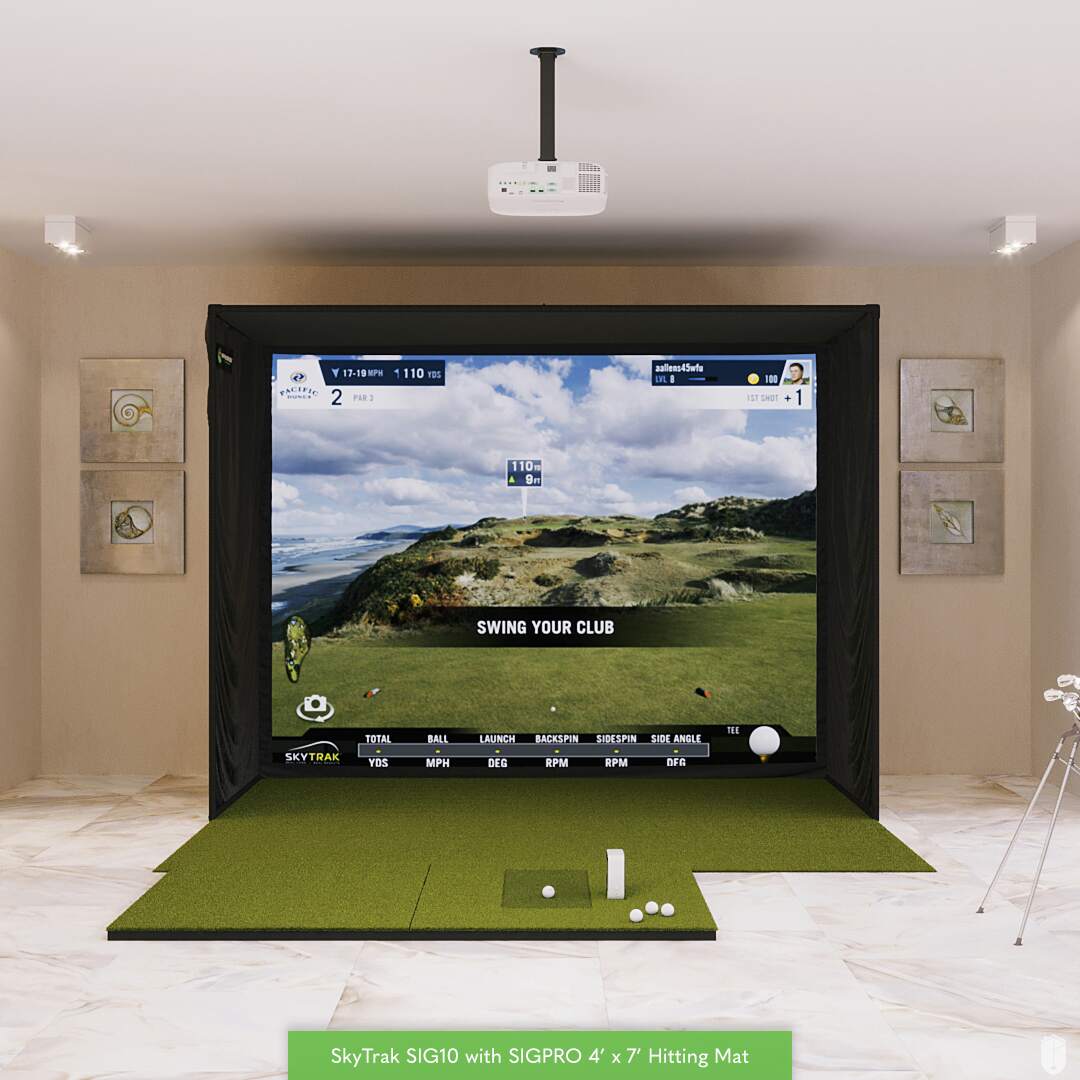 SkyTrak SIG10 Golf Simulator Package Golf Simulator SkyTrak SIGPRO 4' x 7' None